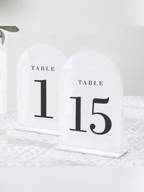 White Acrylic Table Number Signs (Set of 15)& cards & gift sign & guestbook sign